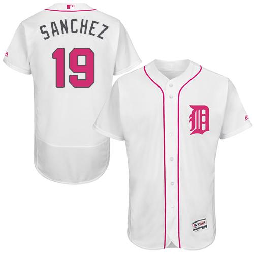 Tigers #19 Anibal Sanchez White Flexbase Authentic Collection Mother's Day Stitched MLB Jersey